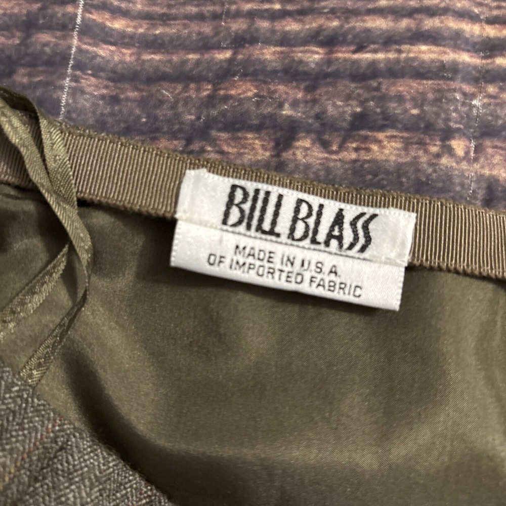 Bill Blass Womens Herringbone Straight Pencil Skirt Brown 12 Career Vintage USA - Picture 3 of 6